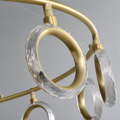 Creative brass ring chandelier
