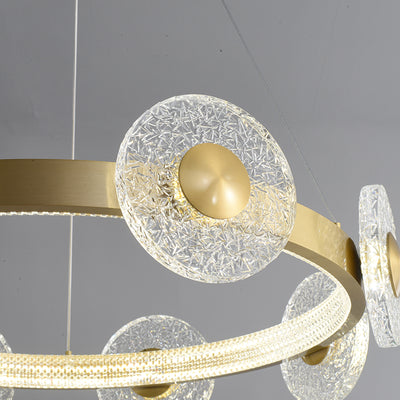 Creative simple disc brass chandelier