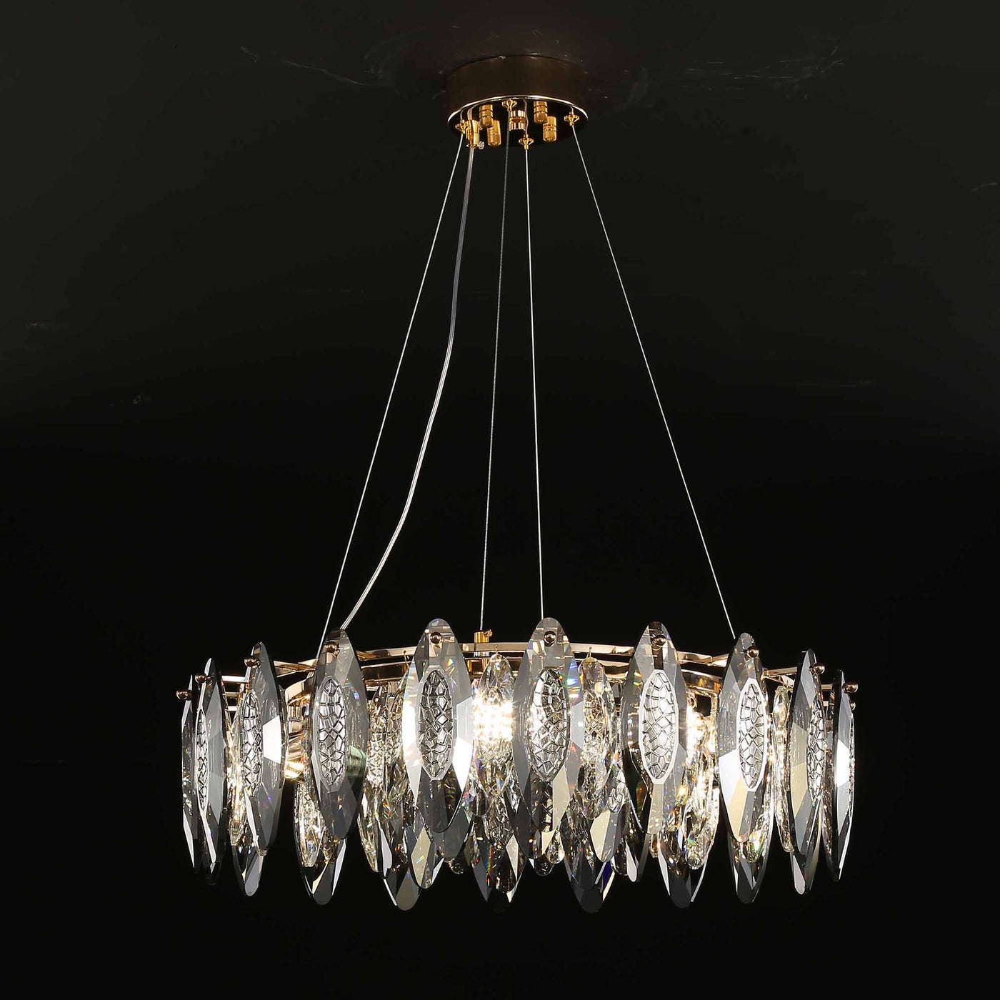 Classic Golden Round Stainless Steel Chandelier Length