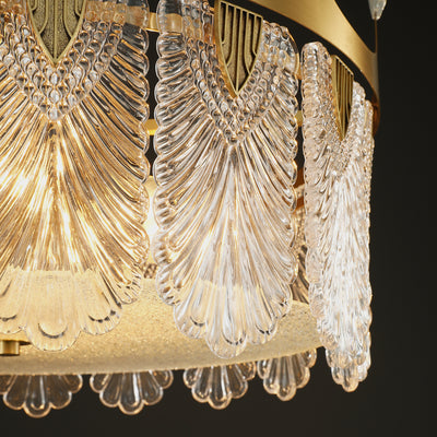 Creative crown Handmade Glass Round Chandelier