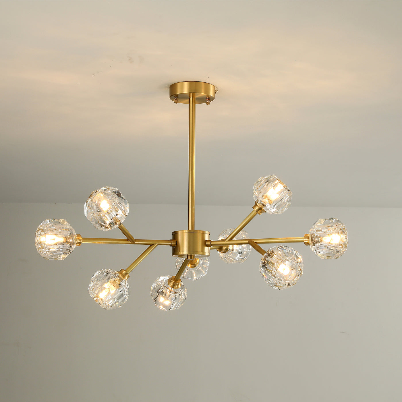 Postmodern luxury and full copper chandelier