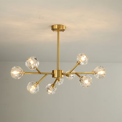 Postmodern luxury and full copper chandelier
