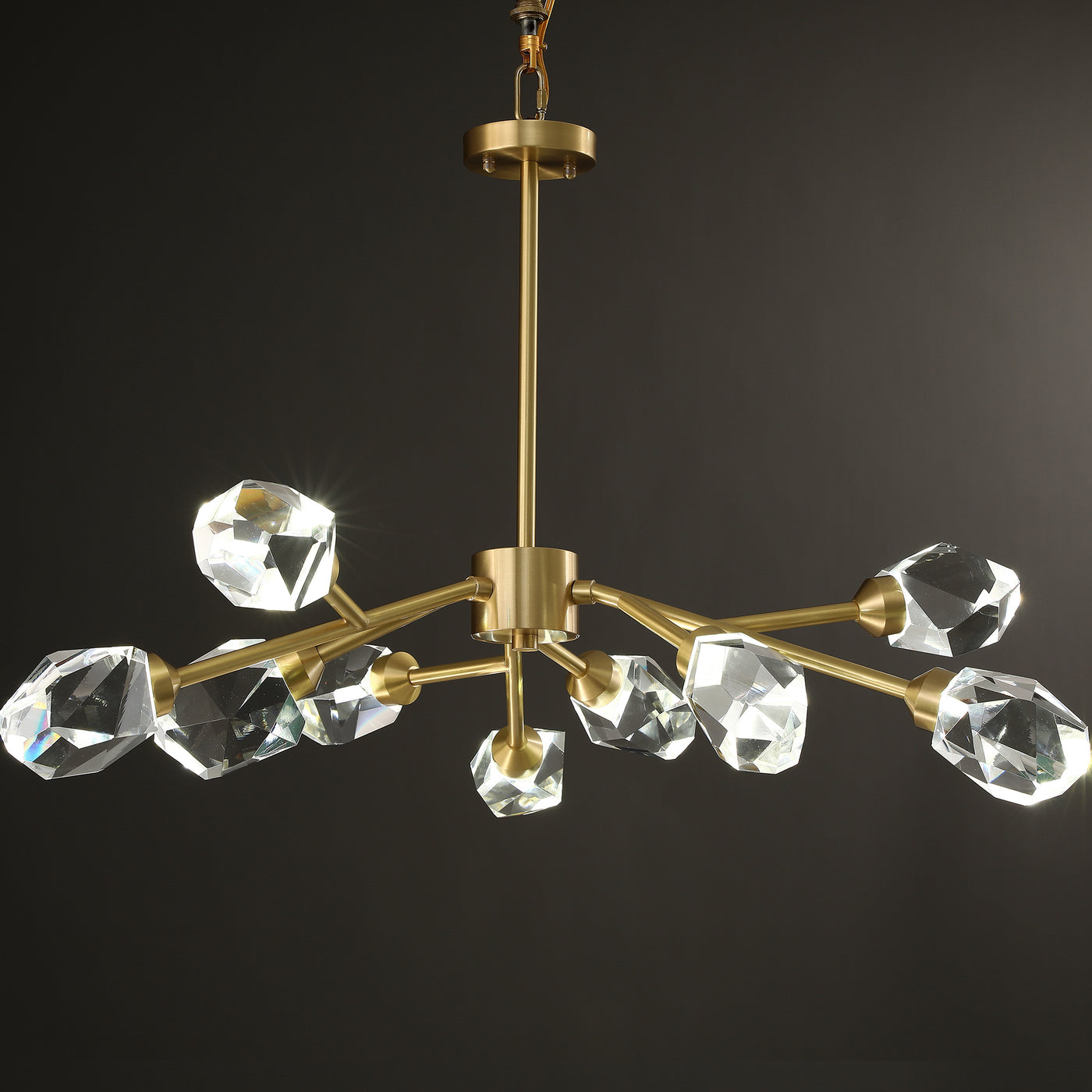 Postmodern luxury and brass chandelier