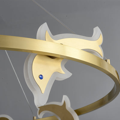 Mordern style Round dolphin chandelier