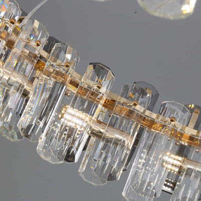 Light luxury crystal round chandelier