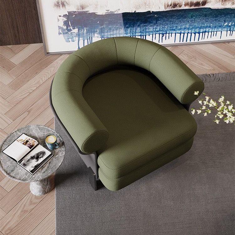 Modern green fabric single sofa chair