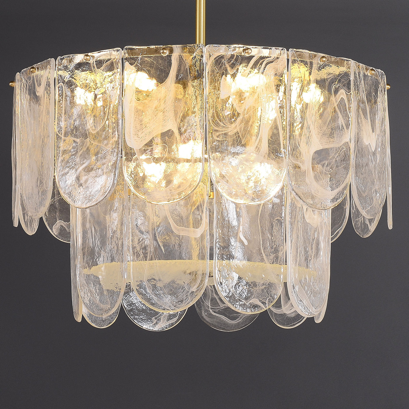 Transparent Glass Two-tier Chandelier