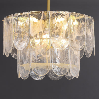 Transparent Glass Two-tier Chandelier