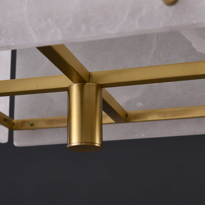 Square marble double head chandelier