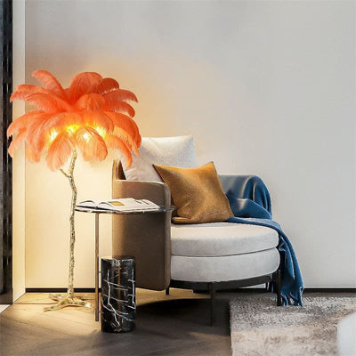 Ostrich Feather Table Lamp