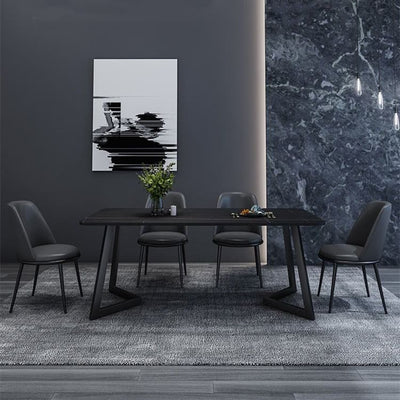 Rectangle Black Stone Dining Table
