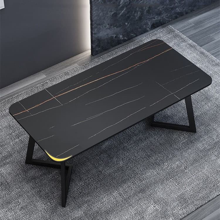 Rectangle Black Stone Dining Table