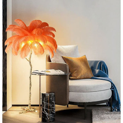 Ostrich Feather Table Lamp