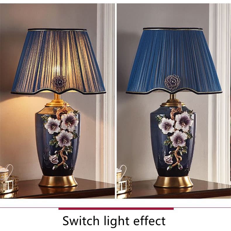 Blue cone table lamp