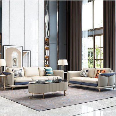 Modern luxury leather sofa combination