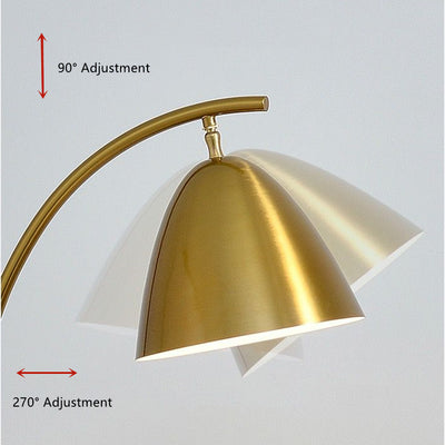 Golden tray floor lamp