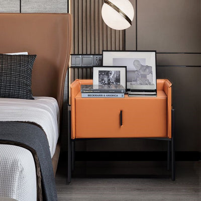 Leather orange bedroom locker