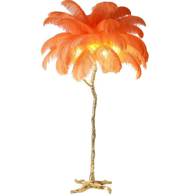 Ostrich Feather Table Lamp