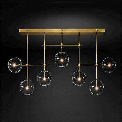 Glass Globe Linear Chandelier