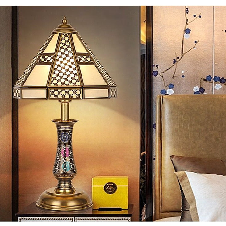High-end style glass all-copper lamp