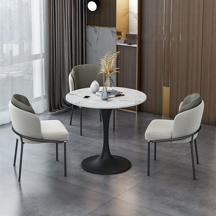 Round marble dining table