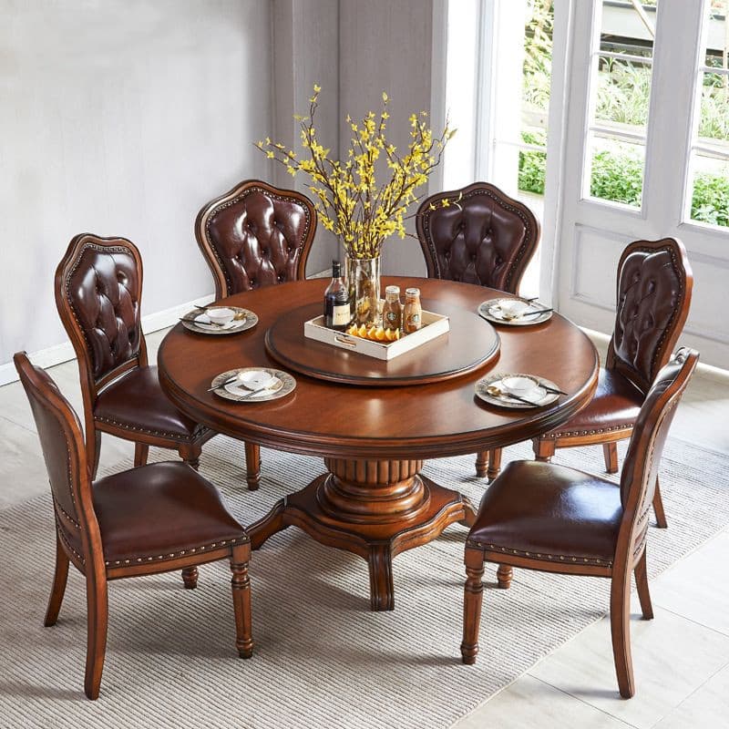 Solid wood table and chair combination