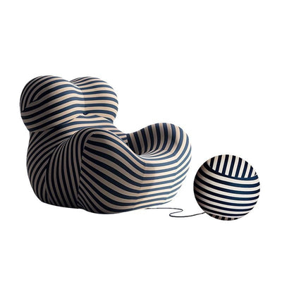 Striped stretch cotton side chair