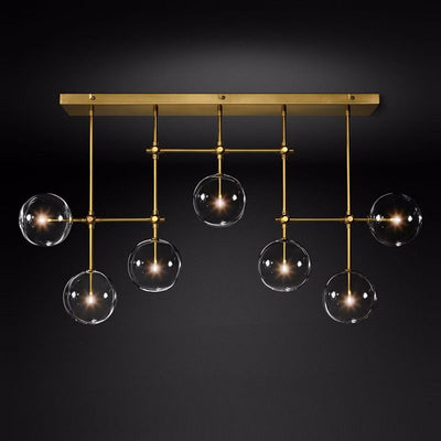 Glass Globe Linear Chandelier