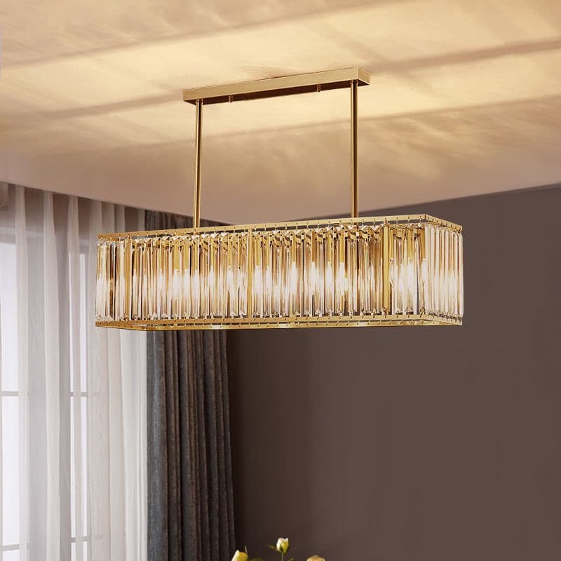 Dynamic Rectangular Crystal Chandelier