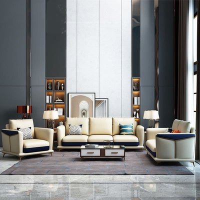 Modern luxury leather sofa combination