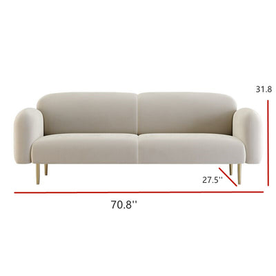 Fabric white velvet sofa