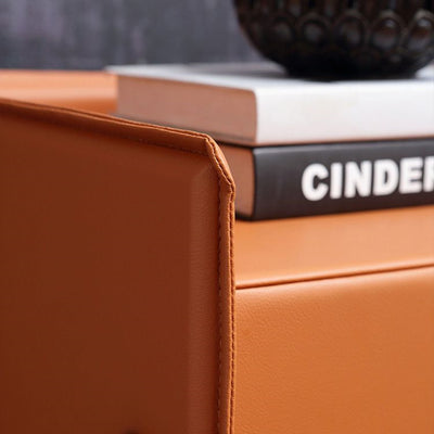 Leather orange bedroom locker