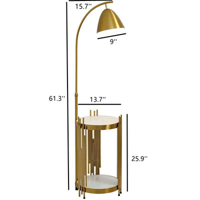 Golden tray floor lamp