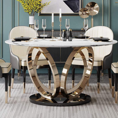 White marble dining table