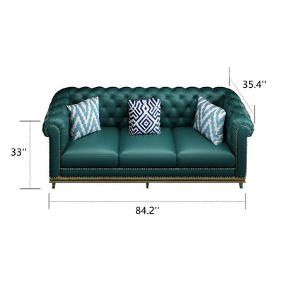 Modern Light luxury Green leather sofa