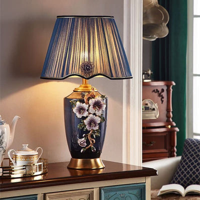 Blue cone table lamp