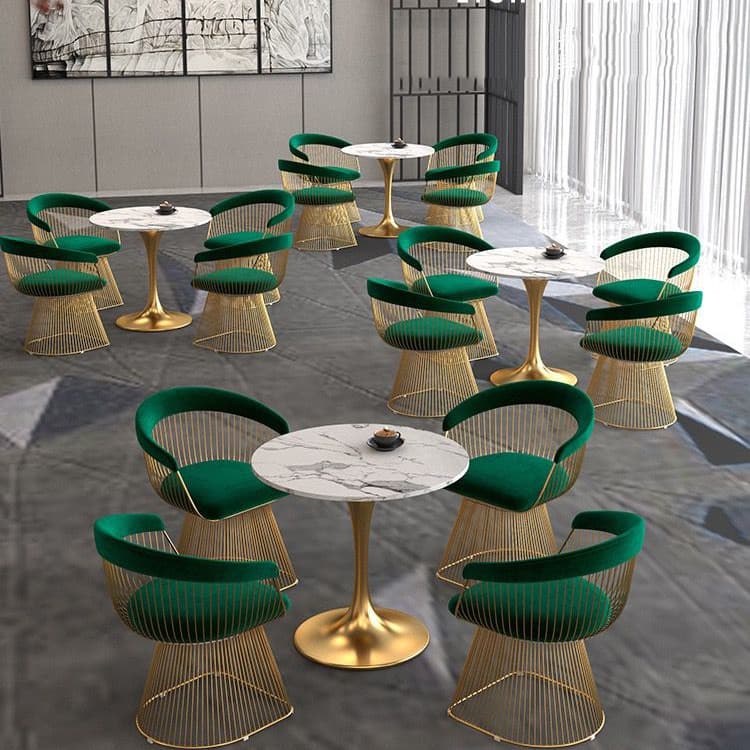 Round marble multicolor dining table