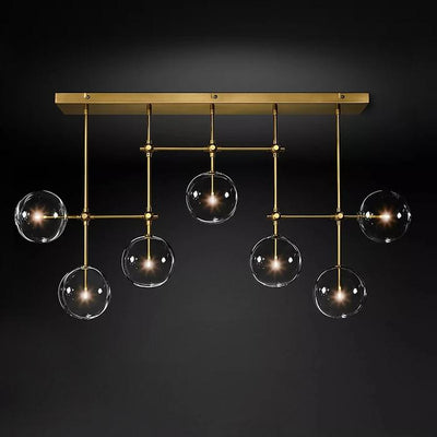 Glass Globe Linear Chandelier