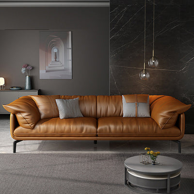 Modern top layer cowhide sofa combination