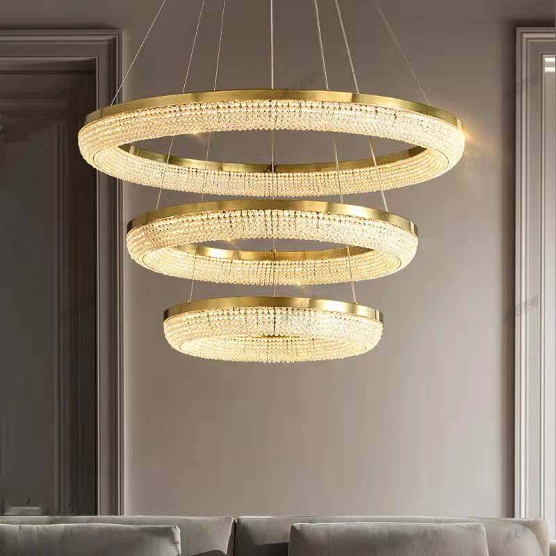 D32'' Three-Tier Crystal Ring Chandelier