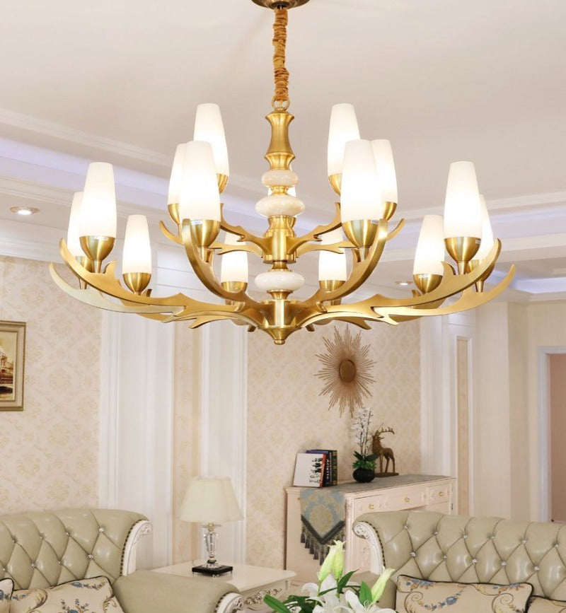 Creative double layer golden chandelier