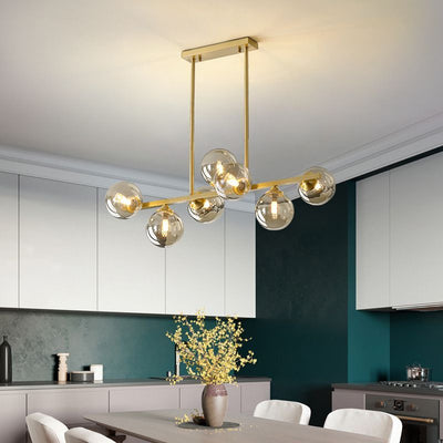 Amber Ball Gold Chandelier