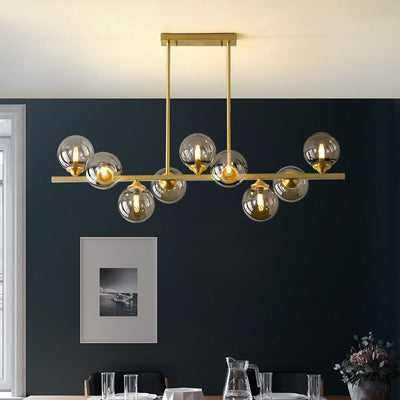 Amber Ball Gold Chandelier
