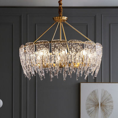 Postmodern luxury and full copper raindrop chandelier