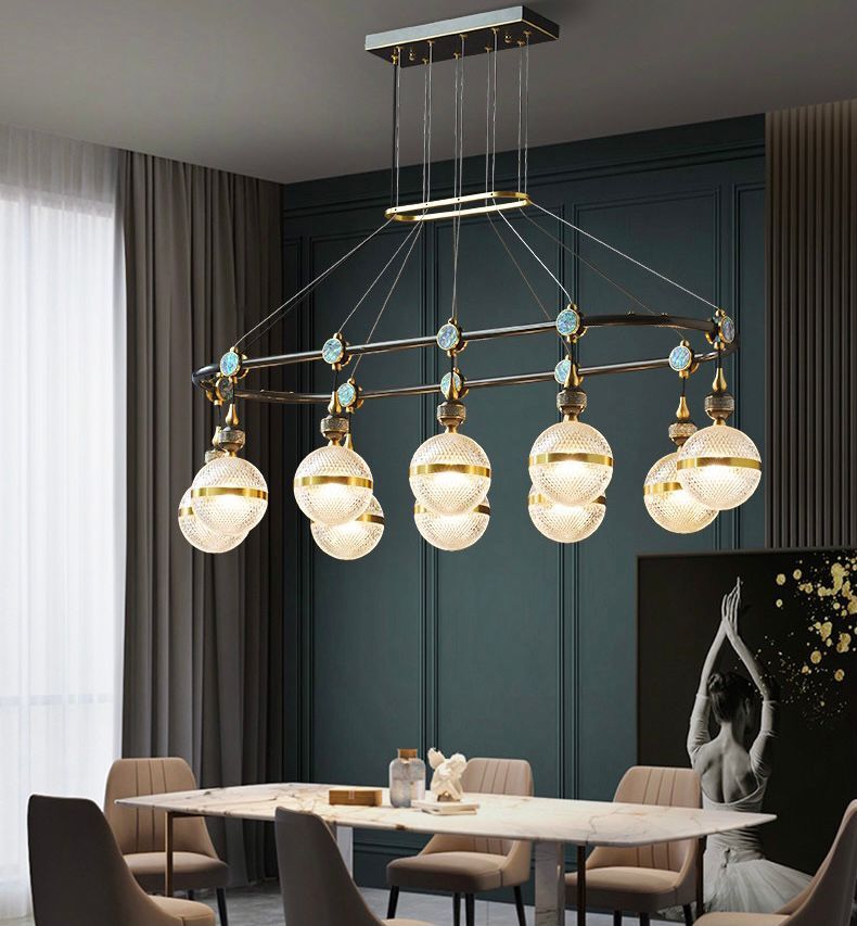 Creative black rectangle chandelier