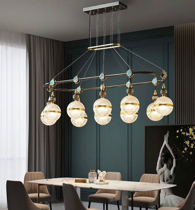Creative black rectangle chandelier