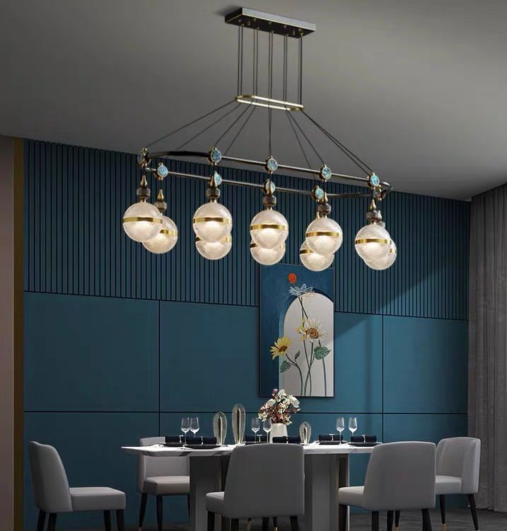 Creative black rectangle chandelier
