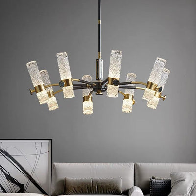 Fashion Modern black round full copper chandelier