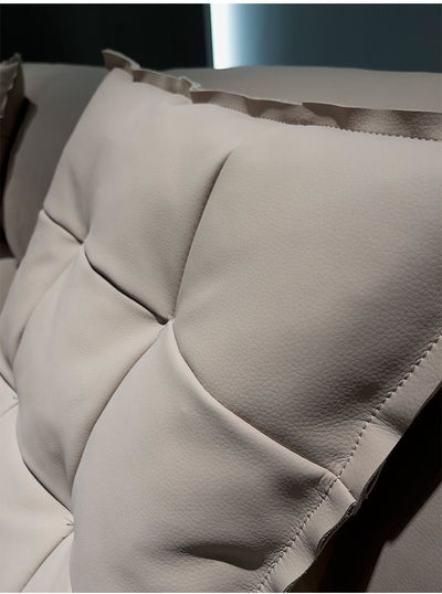 Italian Light Luxury Minimalist Full Leather Sofa Head Layer Frosted Leather