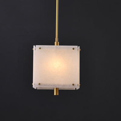 Square marble single head chandelier